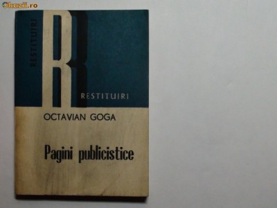 Pagini publicistice Octavian Goga foto