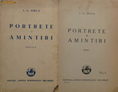 I. G. Duca , Portrete si amintiri , 1932 foto