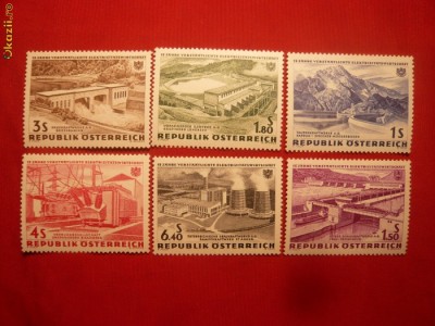 Serie- A 15a Aniv.a Nationaliz. Electricit. 1961 Austria 6 val. foto