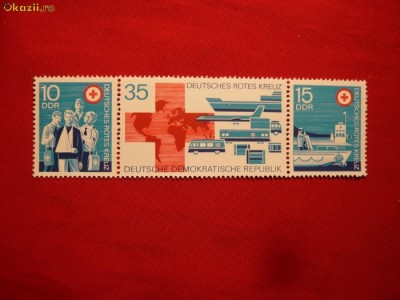 SERIE- CRUCE ROSIE -1972 DDR , 3 valori foto