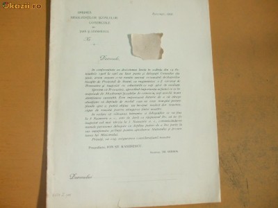 Proect statut absolventi scoli comerciale Buc. 1908 foto