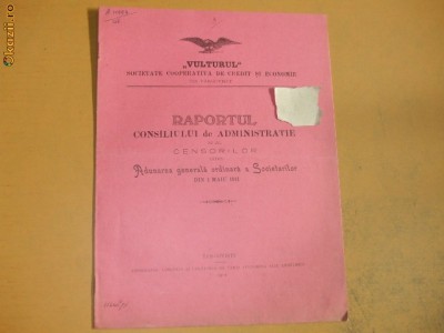Rap. administratie Soc. credit ,,Vulturul&amp;quot; Targoviste 1911 foto