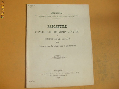 Rapoarte Soc. exploatarea produse subsol ,,Speranta&amp;quot; 1911 foto
