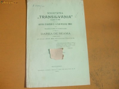 Dare de seama Soc. Transilvania ajutor elevi Buc. 1905 foto