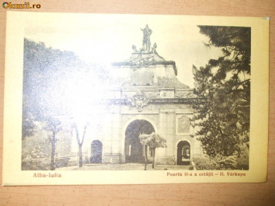 Carte postala Alba Iulia Poarta a II -a a Cetatii 1935 foto