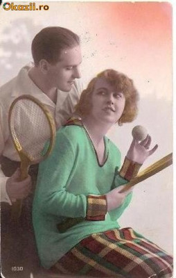 T FOTO 10 Romantica -Indragostiti la o partida de tenis de camp -circulata la Focsani in 1930, la Domnisoara Anisoara Coliie ? foto