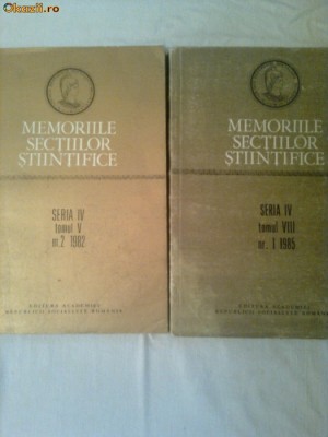 MEMORIILE SECTIILOR STIINTIFICE ~ 3vol. foto