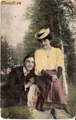 T FOTO 22 Romantica -Indragostiti - circulata in 1909 , catre Strul Rozenburghi, pentru Rasela Rozenburghi, de la Rofer Solomonovici? foto