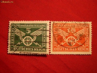 Serie-Exp.Nat.- Transport Munchen1925 Germania ,2v.stamp. foto