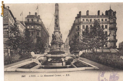 carte postala(ilustrata)-LYON-Le Monument Carnot foto