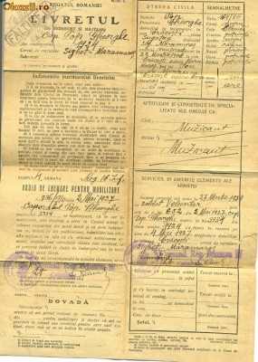 LIVRET MILITAR 1927 foto