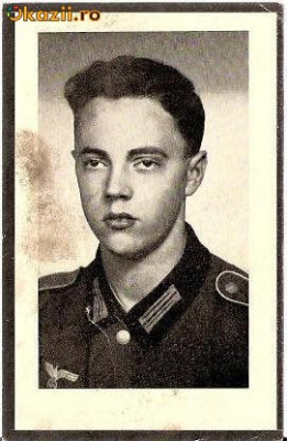 V FOTO 14 Necrolog -Militar german Gefreiter Max Krenn , cazut in razboi, la varsta de 19 ani si jumatate -cruce cu zvastica 1939 foto