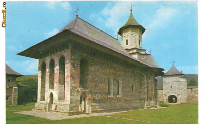 carte postala(ilustrata)-Biserica Manastirea Moldovita(sec XVI) foto