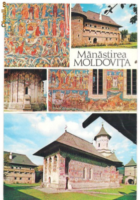 carte postala(ilustrata)-Manastirea Moldovita(sec XVI) foto