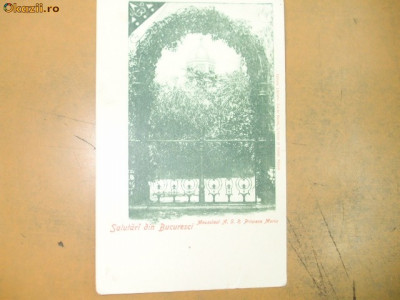 Carte postala Bucuresci Mausoleul A.S.R. Principesa Maria foto