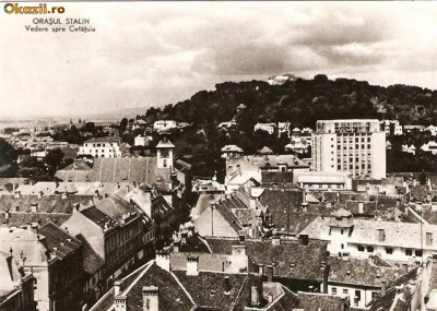 R 9308 Republica Populara Romana Brasov stalin vedere spre cetatuia necirculata foto