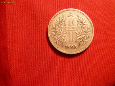 1Kr 1898,Austria, argint , d=2,3cm.,cal. BUNA foto