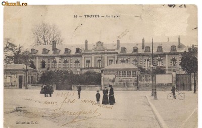 carte postala-TROYES-Le Lycee 1908 foto