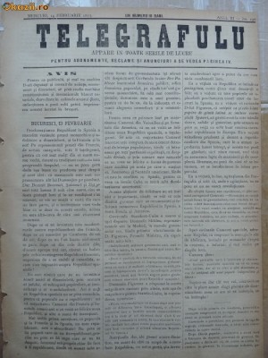 Ziarul Telegrafulu , 14 februarie 1873 foto