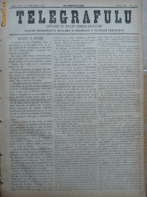 Ziarul Telegrafulu , 17 ianuarie 1873 foto
