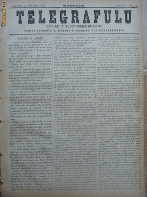 Ziarul Telegrafulu , 17 ianuarie 1873 foto