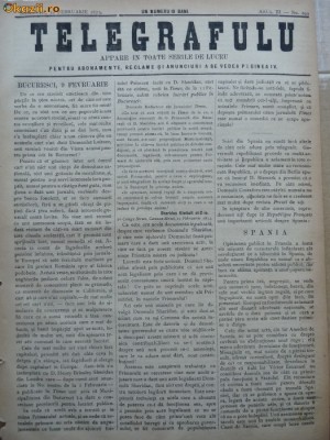 Ziarul Telegrafulu , 10 februarie 1873 foto