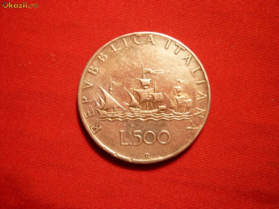 500 LIRE ITALIA ,1958 ,argint ,cal.F.F.Buna ,d=2,9cm. foto