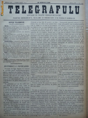 Ziarul Telegrafulu , 7 februarie 1873 foto