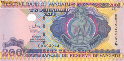 VANUATU █ bancnota █ 200 Vatu █ 2006 █ P-8b █ Serie BB █ UNC █ necirculata foto