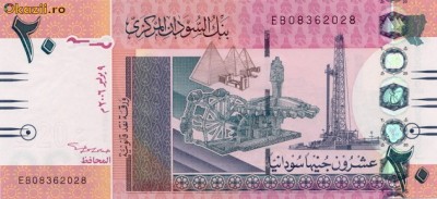 SUDAN █ bancnota █ 20 Pounds █ 2006 █ P-68 █ UNC █ necirculata foto