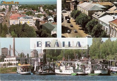 CP195-41 Braila: Vedere de ansamblu;Piata Traian;Vedere din port - carte postala, necirculata -starea care se vede foto