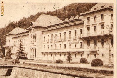 R 9075 Republica Populara Romana Slanic Moldova pavilionul bailor circulata foto