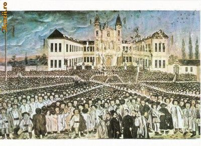 CP197-32 Marea adunare populara de pe campia Libertatii de la Blaj, din mai 1848 -carte postala, necirculata -starea care se vede foto