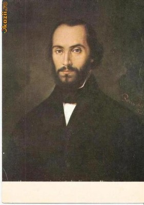 CP197-78 Gh.Tattarescu(1820-1894) ;Portretul lui Nicolae Balcescu - are tiparit raport radioamatori -carte postala, necirculata -starea care se vede foto