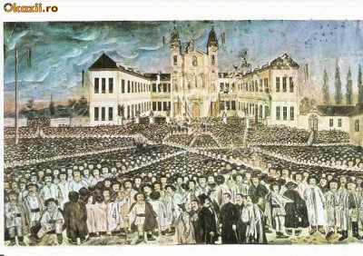 CP197-47 Marea adunare populara de pe Campia Libertatii de la Blaj, din mai 1848 -carte postala, necirculata -starea care se vede foto