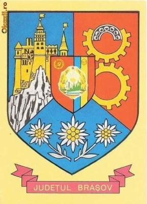 CP198-03 Stema judetului Brasov -carte postala, necirculata -starea care se vede foto