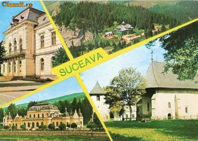 CP198-71 Suceava: Falticeni; Cabana ,,Raraul&amp;quot;; Vatra Dornei; Radauti -carte postala, necirculata -starea care se vede foto