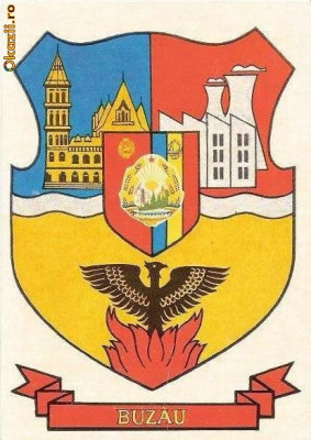 CP198-09 Stema municipiului Buzau -carte postala, necirculata -starea care se vede foto
