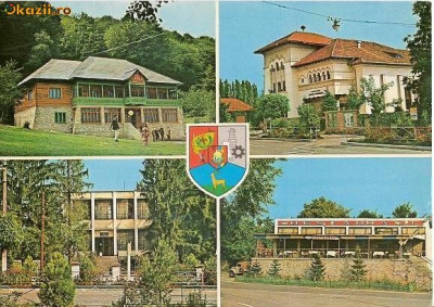 CP200-21 Jud.Gorj(stema): Cabana turistica ,,Pestera muierilor&amp;quot;;Novaci, Casa de cultura; Novaci, Oficiul PTTR; Baia de Fier -circulata 1976 foto