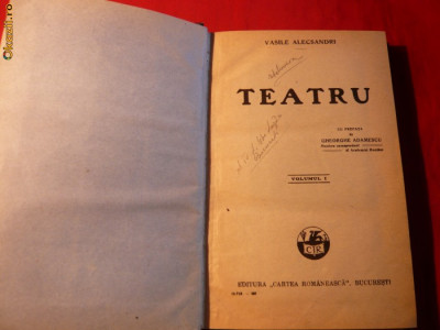 Vasile Alecsandri -Teatru -1927 vol.I- prefatat de G.Adamescu foto