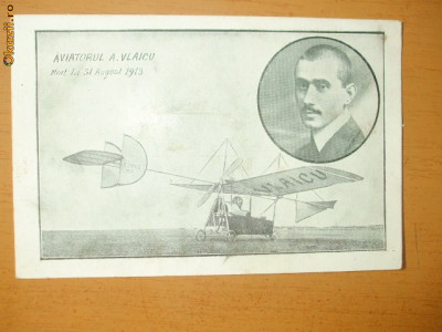 Carte postala aviatie Comemorare A. Vlaicu mort 31 08 1913 foto