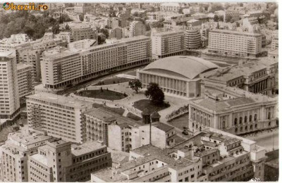 CP202-65 Bucuresti -Piata Palatului RPR - RPR -carte postala, circulata 1964 -starea care se vede foto