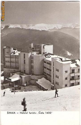 CP203-74 Sinaia -Hotelul turistic ,,Cota 1400&amp;quot; -RPR -carte postala, circulata 1965 -starea care se vede foto