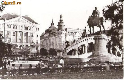 CP203-55 Cluj -Piata Libertatii -RPR -carte postala, circulata 1965 -starea care se vede foto