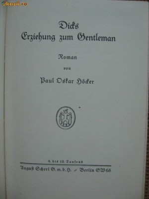 Paul Oskar Hocker - Dicks Erziehung zum Gentleman (in germana) foto
