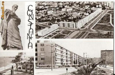 CP203-52 Constanta(statuie Ovidiu) -carte postala, circulata 1969 la Aiud -starea care se vede foto