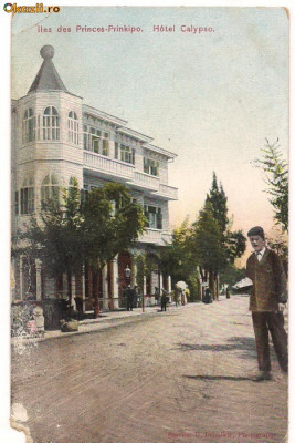 carte postala-1908-Hotel Calipso din Constantinopole foto
