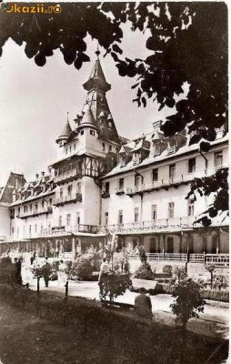 CP204-75 Calimanesti -Sanatoriul balnear. Pavilionul central.-RPR -carte postala, circulata 1963 -starea care se vede foto