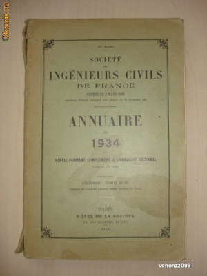 SOCIETE DES INGENIEURS CIVILS DE FRANCE {1934} foto