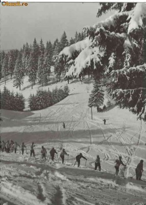 R 9722 Republica Populara Romana poiana stalin peisaj de iarna circulata foto